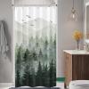 Accnicc Stall Small Sage Green White Misty Forest Shower Curtain Ombre Mountain Pine Tree Waterproof Fabric Shower Curtains for Bathroom Nature Woodland Decorative Bath Curtain Decor 3672 Inches view 3
