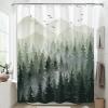 Accnicc 84 Inch Extra Long Green Misty Forest Shower Curtain Ombre Sage Green Mountain Pine Tree Waterproof Fabric Shower Curtains for Bathroom Nature Woodland Decorative Modern Bath Curtain Decor view 1