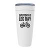 Bike White Viking Tumbler 20oz - Everyday Is Leg Day - Bicycle Mountain Bike Activities Rider Outdoor Pedal Dirt Uphill Travelers Exploring view 1