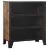 Tidyard Compact Storage Cabinet, Rustic Brown Metal and MDF Wall Mounted Shelf Unit with Multiple Compartments, 28.3x14.2x32.3 Inches for Living Room, Office, Bedroom Organization view 1