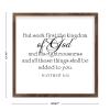 Alioyoit 7x7in Hanging Wall Sign with Bible Verse but Seek Ye First the Kingdom of God and His Righteousness and All These Things Shall Be Added Unto You Frame Wooden Plaque for Farmhouse Wall Decor view 2
