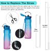8-pack Replacement Straws for 1/Half Gallon Water Bottle (64 oz/ 128 oz Jug),Reusable Silicone Straw Cut Short to Fit any Big Jug Bottle with Spout Lid/Cap (8 Straws+4 Cleaner Brushes) view 3