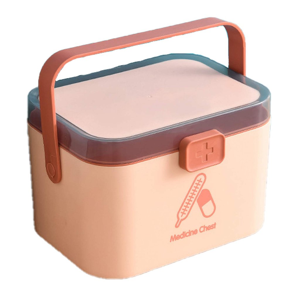 Family First Aid Box,Portable Medicine Chest Storage,Medicine Chest, Family Medicine Chest Storage Box, Medicine Chest Multiple Layers Plastic Portable Durable With A Handle, For Household,Travel,Work