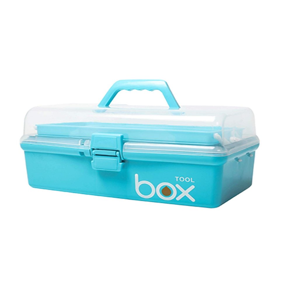 Family First Aid Box,Portable Medicine Chest Storage,First Aid Box Multi-function Medicine Box Medicine Cabinets Medicine Chest Household Medicine Storage Box Multi-layer Plastic Storage Box Blue (Siz