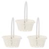 Kisangel White Wicker Easter Basket 6X4X3 Inch Small Flower Girl Basket with Handle for Wedding Party Favor and Home Decor view 1