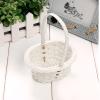 Kisangel White Wicker Easter Basket 6X4X3 Inch Small Flower Girl Basket with Handle for Wedding Party Favor and Home Decor view 2