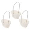 Kisangel White Wicker Easter Basket 6X4X3 Inch Small Flower Girl Basket with Handle for Wedding Party Favor and Home Decor view 3