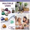 Nuenen 150 Pcs Heart Shaped Stone Bulk Worry Stones Mother's Day Gift Assorted Heart Gemstone 0.8'' Love Healing Crystal Chakra Pocket Witch Crystal Wedding Decor Witchcraft Reiki Balancing(Cute) view 3