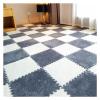 30 Pcs Interlocking Foam Mats,Plush Puzzle Floor Mat,Interlocking Floor Carpet Tiles with Border,Shaggy Area Rug for Bedroom,12X12 Inch,White+Grey view 1