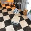 30 Pcs Interlocking Foam Mats,Plush Puzzle Floor Mat,Interlocking Floor Carpet Tiles with Border,Shaggy Area Rug for Bedroom,12X12 Inch,White+Grey view 2