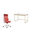 Furniture of America Abair 2-Piece White Metal Desk with USB and Chair Set view 1