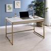 Furniture of America Abair 2-Piece White Metal Desk with USB and Chair Set view 2