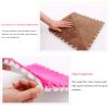 30 Pcs Interlocking Foam Mats,Plush Puzzle Floor Mat,Interlocking Floor Carpet Tiles with Border,Shaggy Area Rug for Bedroom,12X12 Inch,White+Blue view 3