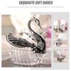 24Pcs Wedding Candy Boxes Swan Shaped Candy Containers Packing Boxes Ornament Fillable Pouch Party Favors for Wedding Bridal Shower Party Supplies Silver view 3