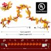 Fall Maple Leaf String Lights Plug in 120V UL Certified, Thanksgiving Decorations Fall Garland Lights String 8ft with Traditional 35 Incandescent Bulbs for Halloween Garland Fall Decor for Outdoor view 2