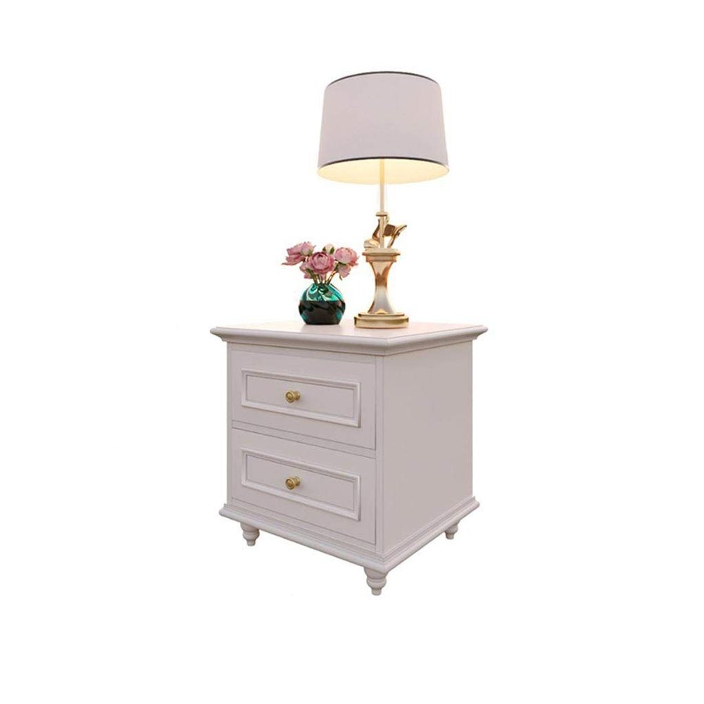YYDS Nightstand Nightstand Bedroom Bedside Table White Small Apartment Storage Two Drawer Cabinet Bedside Cabinet Nightstand Bedside Table (Color : A)