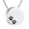 SHEIL Round Memorial Cremation Pendant with Paw Print Dog Funeral Casket Necklace for Pet Keepsake Jewelry view 1