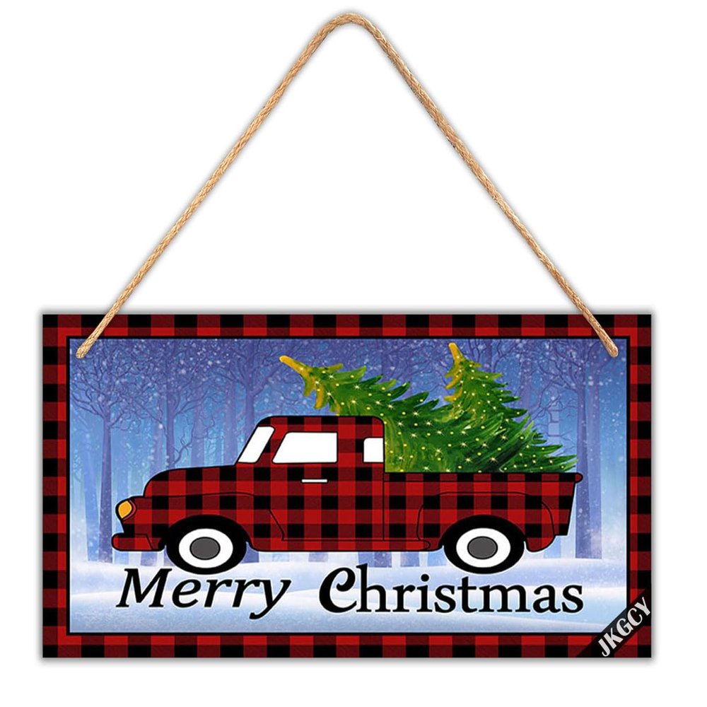Merry Christmas Wooden Door Hanging Sign, Funny Sign, Christmas Sign Plaque, Farmhouse Winter Wooden Christmas Decor