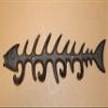 Hungry Fish Cast Iron Fishbone Key Hook Rack Set Rustic Brown, Pack of 5 view 3