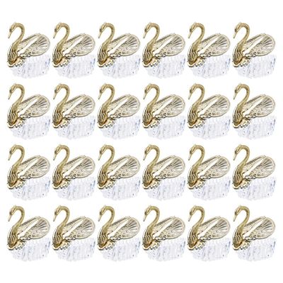 DOITOOL 24Pcs Wedding Candy Boxes Swan Shaped Candy Containers Gift Packing Boxes Ornament Fillable Pouch Party Favors for Wedding Bridal Shower Party Supplies Golden