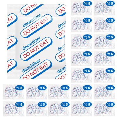 500cc Oxygen Absorbers for Food Storage - 100 Count (20x Packs of 5) - for Long Term Food Storage & Survival, Mylar Bags, Canning, Harvest Right Freeze Dryer, Dehydrated, and Preserved Foods