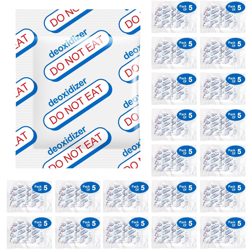 500cc Oxygen Absorbers for Food Storage - 100 Count (20x Packs of 5) - for Long Term Food Storage & Survival, Mylar Bags, Canning, Harvest Right Freeze Dryer, Dehydrated, and Preserved Foods