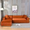 CAMZ Velvet Sofa Slipover for L/U Shape Sofa Cover, Stretch 1 2 3 4 Seat Sectional Couch Cover Soft Non Slip Furniture Protector for Kids Pets Dogs (Brown,L Shape(3seat+3seat)) view 1