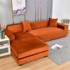 CAMZ Velvet Sofa Slipover for L/U Shape Sofa Cover, Stretch 1 2 3 4 Seat Sectional Couch Cover Soft Non Slip Furniture Protector for Kids Pets Dogs (Brown,L Shape(3seat+3seat)) view 2