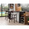 Eden Home 30.5" Contemporary Faux Leather Barstool in Ivory/Gold/Rich Walnut view 2