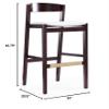 Eden Home 30.5" Contemporary Faux Leather Barstool in Ivory/Gold/Rich Walnut view 3