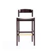 Eden Home 30.5" Contemporary Faux Leather Barstool in Ivory/Gold/Rich Walnut view 4