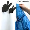 ASTUD Decorative Wall Mounted Hooks (2pcs) Functional Art, Funny, Space-Saving, Heavy Duty Metal Wall Hooks for Bags, Coats, Scarves, Keys, Towels and More (Peace-Black) view 2