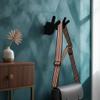 ASTUD Decorative Wall Mounted Hooks (2pcs) Functional Art, Funny, Space-Saving, Heavy Duty Metal Wall Hooks for Bags, Coats, Scarves, Keys, Towels and More (Peace-Black) view 3