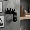 ASTUD Decorative Wall Mounted Hooks (2pcs) Functional Art, Funny, Space-Saving, Heavy Duty Metal Wall Hooks for Bags, Coats, Scarves, Keys, Towels and More (Rock-Black) view 3