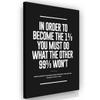 1% Entrepreneur Definition Wall Art Office Decor Canvas Print, Hustle Sign, Success Motivational Entrepreneurship, In Order To Become The 1% You Must Do What The Other 99%% Won't (36" x 24") view 1