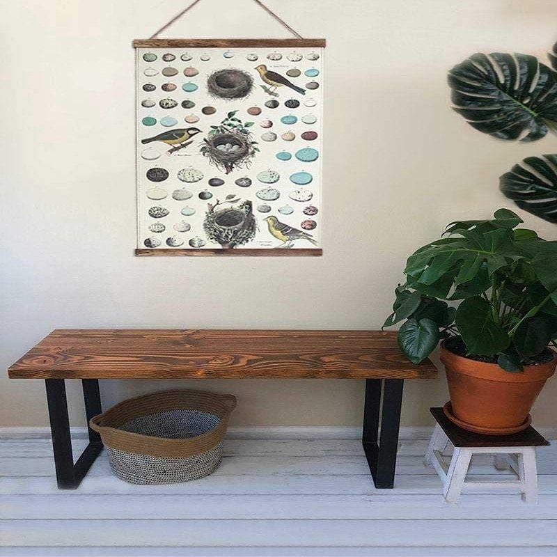 Foundation Entryway Bench - Solid Wood Bench with Steel Legs Carbon Grey / 32 inches