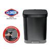 Glad Stainless Steel Step Trash Can with Clorox Odor Protection | Large Metal Kitchen Garbage Bin with Soft Close Lid, Foot Pedal and Waste Bag Roll Holder, 13 Gallon, All Pewter view 2