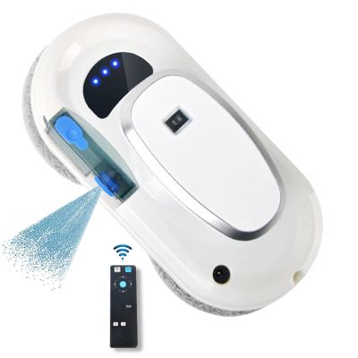 FONOBO Window Glass Cleaning Automatic Smart Robot Cleaner with Ultrasonic Water Spray & Control Remote, Comes with 12 Cleaning Cloths