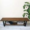 Foundation Bench - Solid Wood Entryway Bench with Shelf Dark Walnut / 36 inches view 1