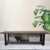 Foundation Bench - Solid Wood Entryway Bench with Shelf Dark Walnut / 36 inches view 2