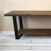 Foundation Bench - Solid Wood Entryway Bench with Shelf Willow Grey stain / 36 inches view 4