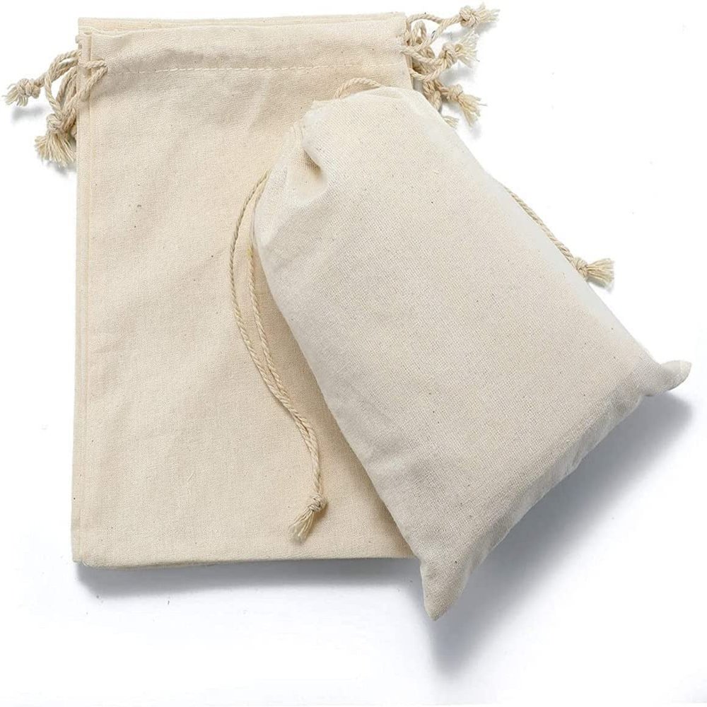 KUPOO 20PS Cotton Bags Cotton Muslin Bags Drawstring Muslin Bag for Wedding Party Favor and DIY Craft (8x10 Inch)