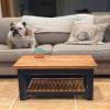 Headhouse Table No. 1: Small Farmhouse Coffee Table Walnut/Tuscan Red view 2