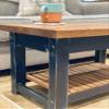 Headhouse Table No. 1: Small Farmhouse Coffee Table Walnut/Tuscan Red view 3