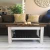 Headhouse Table No. 1: Small Farmhouse Coffee Table Walnut/Tuscan Red view 4