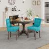 Aoowow Fabric Farmhouse Upholstered Side Chairs Set of 2, Vintage Solid Wood Kitchen Dining Room Chairs with Nailheads Solid Wood Legs (Lake Blue) view 2