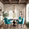 Aoowow Fabric Farmhouse Upholstered Side Chairs Set of 2, Vintage Solid Wood Kitchen Dining Room Chairs with Nailheads Solid Wood Legs (Lake Blue) view 4