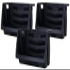 Mighty Tuff Heavy Duty Nesting Stack Bins, Pack of 3, Extra-Large Handles, Wide Front Opening, Interlocking, Stack Vertically, Holds Up To 100 Pounds, Black view 1