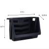 Mighty Tuff Heavy Duty Nesting Stack Bins, Pack of 3, Extra-Large Handles, Wide Front Opening, Interlocking, Stack Vertically, Holds Up To 100 Pounds, Black view 2