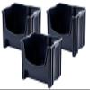Mighty Tuff Jumbo Stackable Storage Bins, Pack of 3, Easy-Access Storage, Large Easy-To-Grip Handles, Wide Front Opening, Interlocking, Stack Vertically, Black view 1